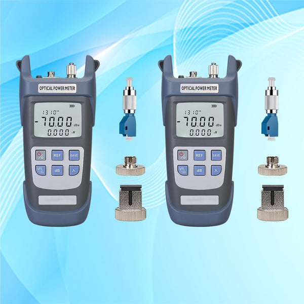 Fiber Optic Tester 3 in 1 - Optical Power Meter & Visual Fault Locator with LED Lighting, 2pcs