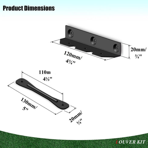 Explranltec 11 (48'') Deck Sunblind System Brackets, Louver Hardware System for Blinds and shutters, Heavy-Duty Steel