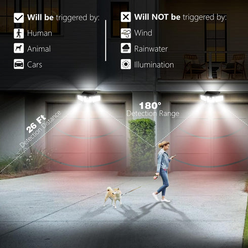 2 Pack 233 3 270 IP65 AmeriTop Solar Lights Outdoor, LED High Brightness Cordless Solar Motion Sensor Lights;