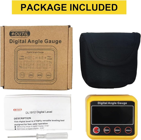 Magnetic Digital Angle Finder Protractor Inclinometer - Cube Digital Level Angle Gauge with Magnetic Base and Backlight