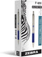 Zebra Pen F-402 Stainless Steel Retractable Ballpoint Ink Pens, 12-Pack, Blue Ink, 0.7mm Fine Point, Refillable