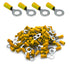 ANGSTROM 1/4" Insulated Bolt Ring Terminals, Electrical Crimp Connectors, 100pcs (12-10ga Yellow)