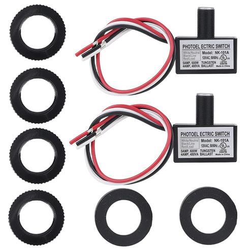 BTFO 2pcs 105V-130V AC Photocell Light Sensor, Dusk to Dawn Eye Daylight Control