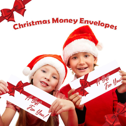 Lincia 200 Pcs Christmas Money Envelopes for Cash Currency Holder Gifts (2.9" x 6.5" for Mailing Gifts, Office, Wedding)