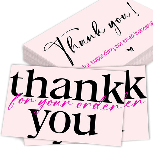 RYIGYWE 50PCS Customer Thank You Cards Thank You for Supporting My Small Business