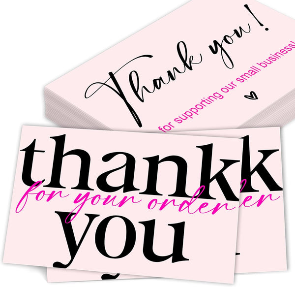 RYIGYWE 50PCS Customer Thank You Cards Thank You for Supporting My Small Business