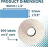 800 12mm 40mm (0.5" 1.5") Blank Blue Medical Syringe Labels - Write-On Medication Labels on Roll in Dispense Box. x x