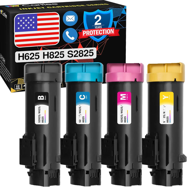 Cartlee Compatible Toner Cartridges Replacement for Dell H825 Toner H625cdw S2825 MFP H625CDW S2825CDN H625 CDW H825cdw