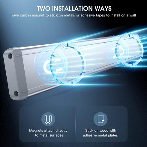 14.7" 2 Pack Dimmable Closet Counter Under Cabinet Lighting, Rechargeable Motion Sensor Light Indoor, Magnetic Lights