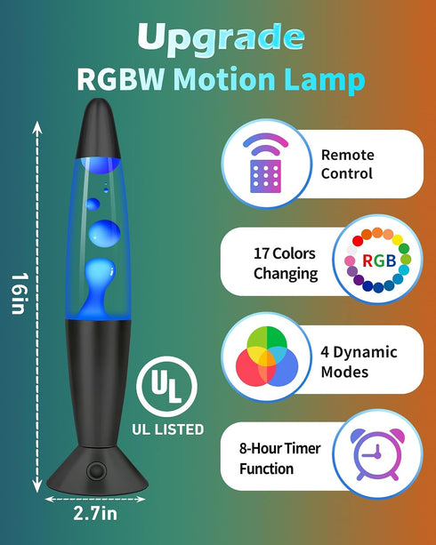 Biulazyda 17 13 Inch Color Changing Black Liquid Motion Lamps: Colors LED Night Light for Adults with Remote & Timer