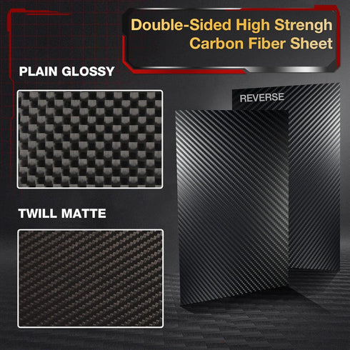 ARRIS 240 x 240 x 0.5mm Carbon Fiber Sheet, Available in Multiple Thicknesses, 100% 3K Carbon Plate