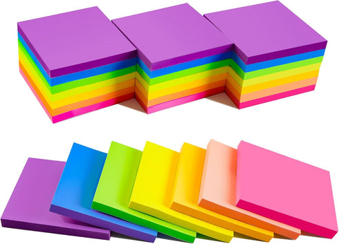 Sticky Notes 3 x 3 in, 28 Pads with Bright Colorful Super Sticking Power, 72 Sheets/pad