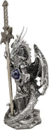 Ebros Gift Legendary Silver Dragon Guardian of The Celtic High Cross Letter Opener Figurine Sculpture