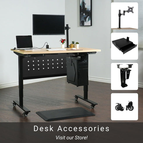 Progressive Automations Magnetic Desk Frame Cable Organizer for Standing Desk, White