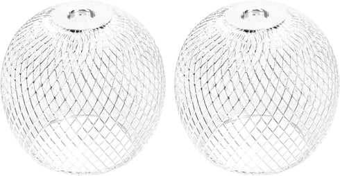 Cabilock Metal Lamp Shade Set of 2 Open Design Silver Lampshades for