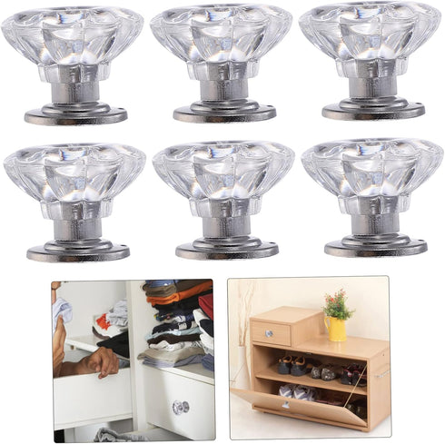 6pcs Housoutil Mini Decorative Knob for Bedside Cabinet Easy to Install Pulls and Elegant Knobs for Home Furniture