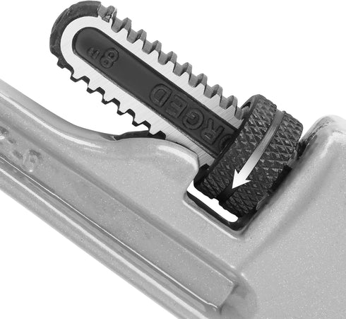 DURATECH 8-inch Heavy Duty Aluminum Straight Pipe Wrench, Adjustable Plumbing Wrench