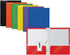 Better Office Products 2 Pocket Glossy Laminated Paper Folders with Prongs, Assorted Colors, Box of 25