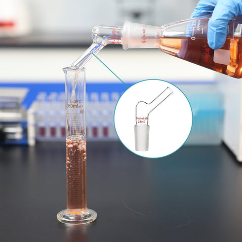 Stonylab Angled Glass Adapter, Borosilicate Glass Pour Out Adapter with 14/20 Standard Inner Joint