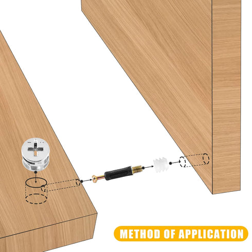 10 Set 40mm Cam Lock Screws, 3 in 1 Cam Lock Fasteners, Cam Fitting with Dowel and Nut for Cabinet Drawer
