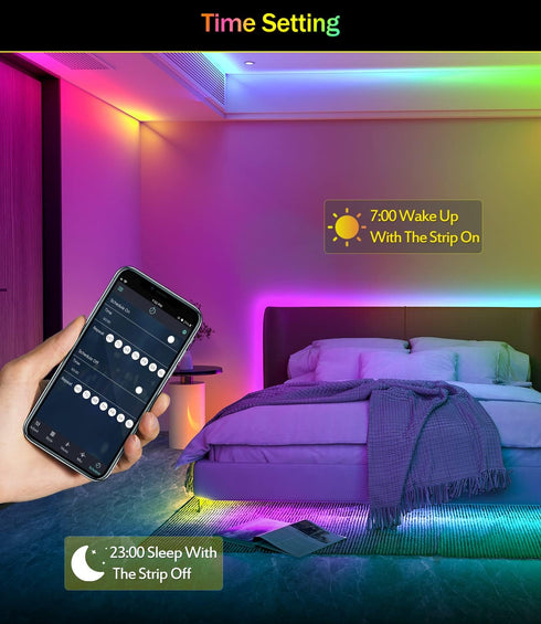 33ft Daymeet Led Lights for Bedroom, Led Chasing Effect Dream ICRGB Light Strip, USB Smart Light Strips APP Control