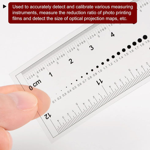 Film Flexible Ruler 12 Inch 0.1mm Scale, PET Plastic Covered Thickened Folding Straight Ruler Measuring Tool,