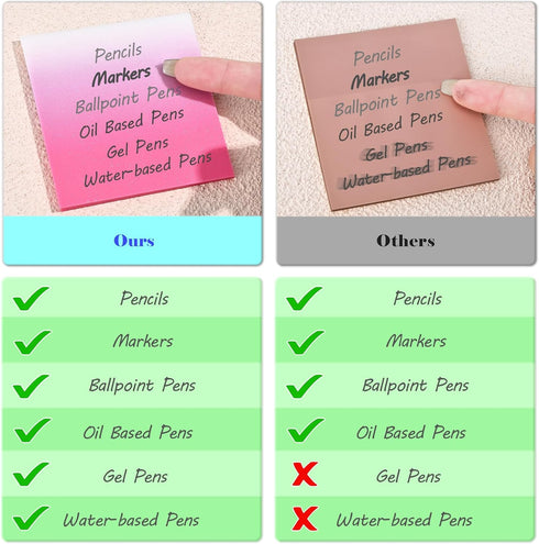 BAYTORY 200 Sheets Glitter Transparent Sticky Notes, 3 x 3 Clear Memo Pads, Translucent Self-Stick Note for Bible