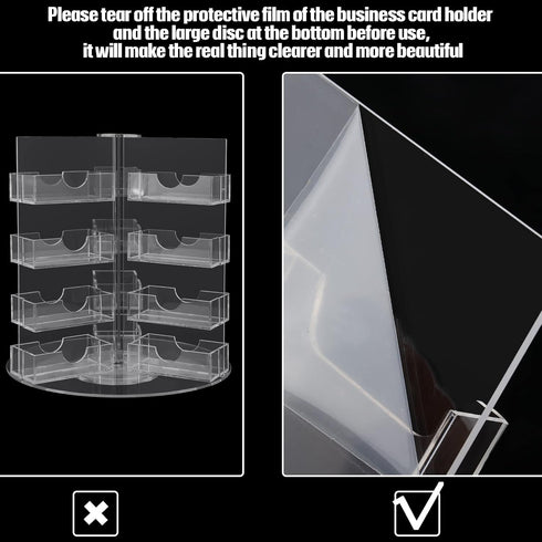 Qunclay Acrylic Business Card Holder, Multi Slot Card Organizer, Plastic Rotating Business Card Holders Clear (24
