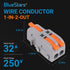 BlueStars 20 Pcs 250V 32A Compact Splicing Lever Wire Connector, 1-In-2-Out Orange Wire Connectors Push-in Suitable for Multiple Types Butt Terminal Connectors - CE Certified