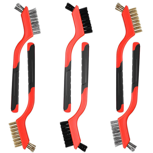 JJUNW 8Pcs Nylon Cleaning Brushes, Steel Wool Brush, Crevice Cleaning Brushes Wire Brush