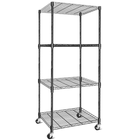 Hlyluoyi 2 Inch Set 4, 1/4"-20 Casters for Wire Shelving, Threaded Stem Caster Wheels of Stem with Brake, Heavy Duty