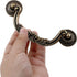6 Pack Vintage Dresser Drawer Pull Handles, 3-3/4 Inch Hole Center, Yellow Bronze Drop Drawer Handles