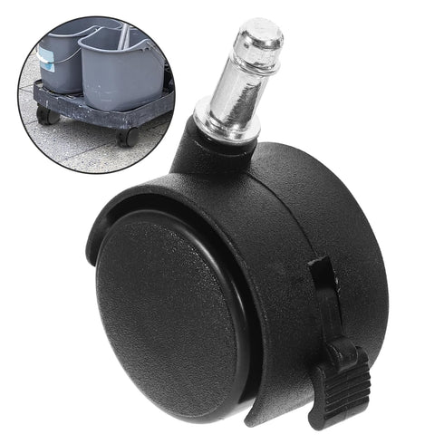 4pcs PRETYZOOM Mini Caster Wheels with Brake for Small Trash Cans Swivel Stem Replacement Wheels for Appliances Smooth
