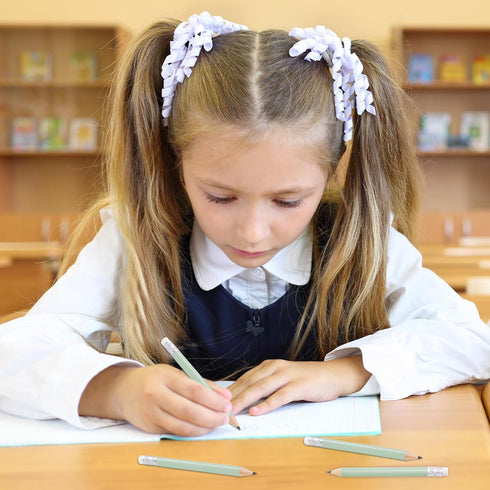 Whaline 50Pcs Sage Green Pencils with Erasers, Short Writing Pencils for School Supplies