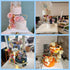 QPEY Cake Sticks Support Rods with 4PCS White Plastic Cake Separator Plates, 32 PCS Rods for Multi-Tiered Cake