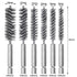 6 Pieces Stainless Steel Bore Brush in Different Sizes + 15 Pcs Cleaning Needles Nylon Brushes Tools, Twisted Wire Brush with Handle 1/4 Inch Hex Shank Attachment Drill Set for Tubes Ports Bearings