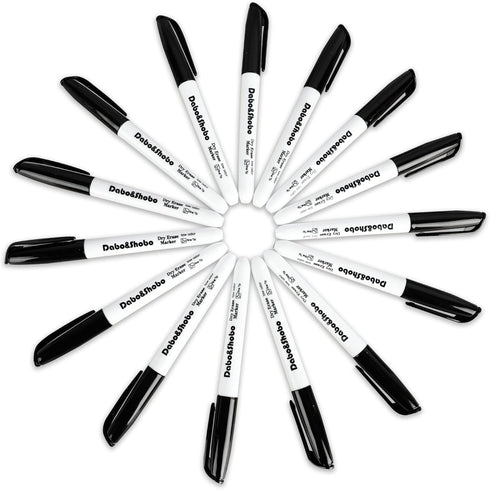Dabo&Shobo Low Odor Dry Erase Markers, Fine Tip, Bulk Pack of 80, Black Whiteboard Markers for School Office Home