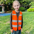 High Visibility Kids Safety Vest, Toddler Reflective Vest for Cycling & Running, Orange XS
