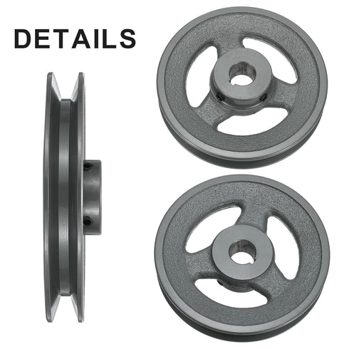 uxcell BK55-5/8 V-Belt Sheave, 5/8" Bore, 5.25" OD Single Groove Cast Iron Sheave for 3L or B Belt