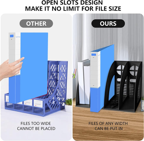 SAYEEC File Holder Storage Folder, 4 Compartment Standing Desktop Organizer for Office School Supplies