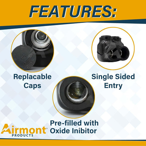 (Pack of 4) AP-10201 Black Insulated in-Line Splice Connector, 2-14 Wire Range, Easy Re-Entry