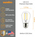 40424-SU S14 Bulb, 2 (25W 200 (E26), Dimmable, 2700K 6 Count Sunlite LED Filament Style String Light ETL Listed, Watts