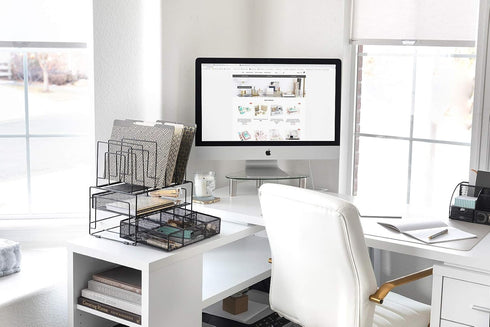 BLU MONACO Black Workspace Desk Organizers and Storage Accessories with File Organizer