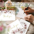 Oaken Leaford 24 Pack 6 Pre-Folded Floral Thank You Cards with Envelopes & Stickers, Elegant Designs for Wedding, Baby
