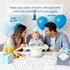 Oaken Leaford 48-Pack Set Baby Shower Thank You Card with Envelopes & Stickers, Cute Blue Cartoon Design Blank Note