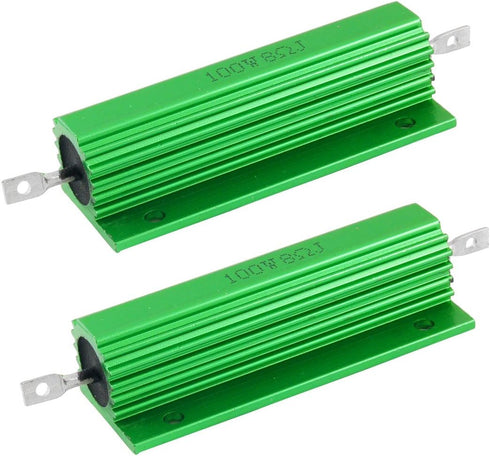 uxcell 100W 8 Ohm Screw Tap Mounted Aluminum Housed Wirewound Resistors, 2 Pcs