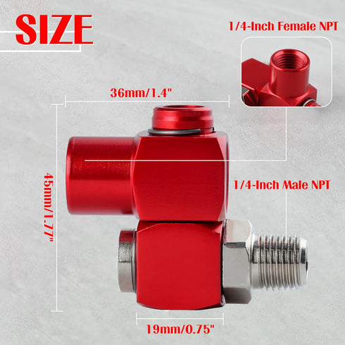 2 Pack Swivel Air Fittings, 1/4" NPT 360 Degree Swivel Air Hose Connector, Male and Female Threads