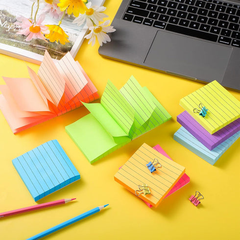 Pop Up Sticky Note Pads with Lined Sticky Notes, 800 Sheets Self Stick Cute Notes, Easy to Post and Clean Removal