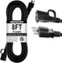 HUANCHAIN 8 ft Black Indoor Outdoor Extension Cord, 16/3 Gauge Waterproof, 13A 1625W, Heavy Duty Electric Cord, ETL
