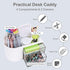 Desk Organizer with Drawer, Small Pencil Holder, 2 Drawers + 4 Compartments for Office Home Storage (White)